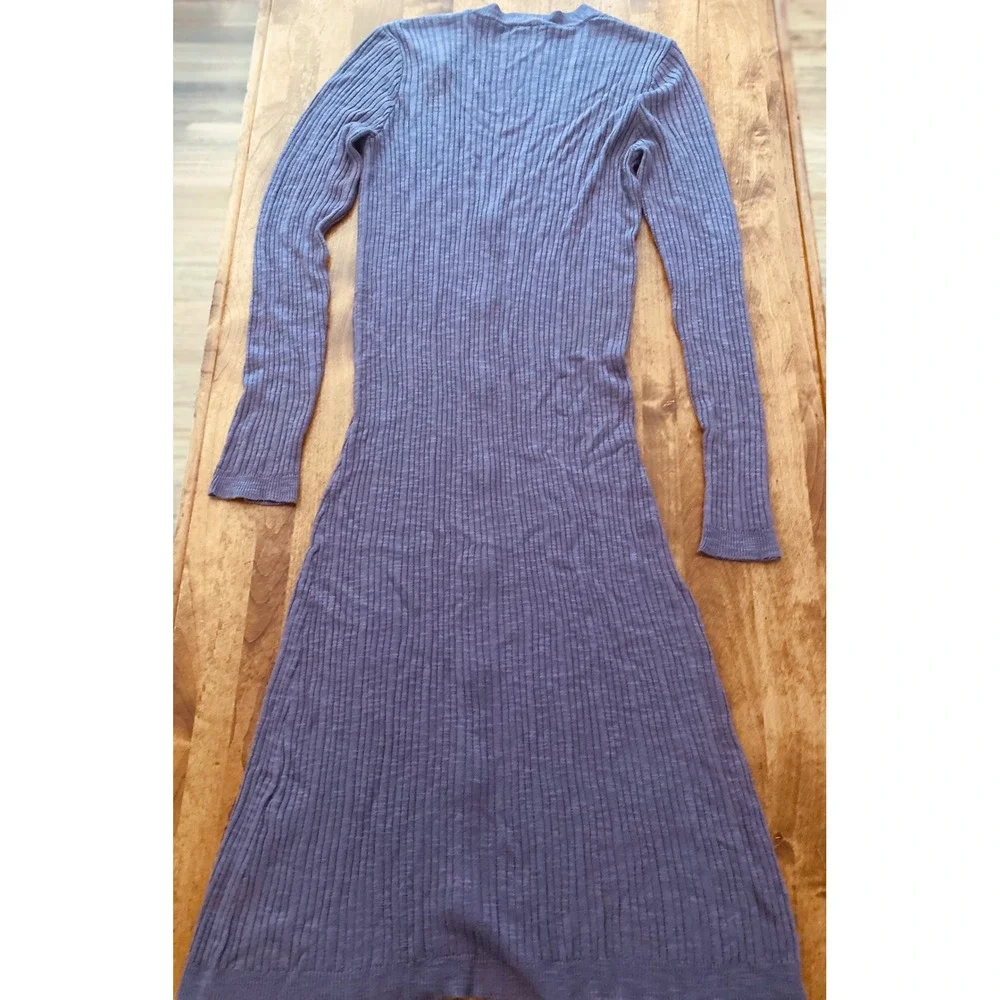 Free People Date Night Ribbed Sweater Dress Small Button Front Midi Mauve